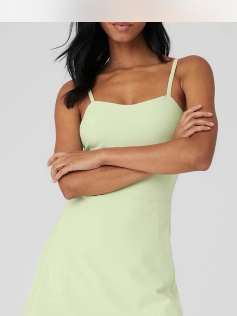 Alo yoga alosoft tennis dress is green tea XS